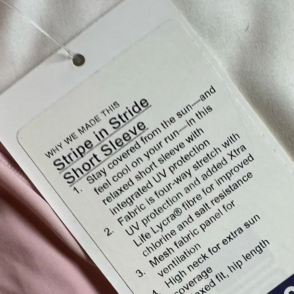 Lululemon Athletica Stripe in Stride Short Sleeve